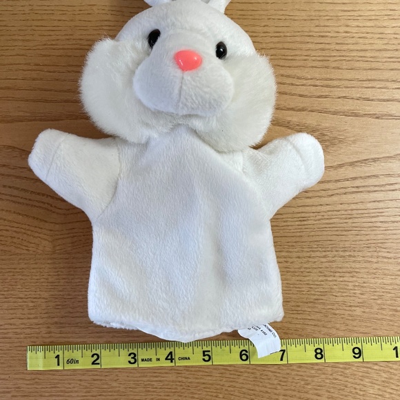 Plush Bunny Rabbit Hand Puppet White Four Star International Trading Co Toy 12" - Picture 8 of 8